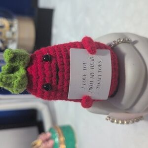 Positive Tomato Affirmation Crochet Figurine